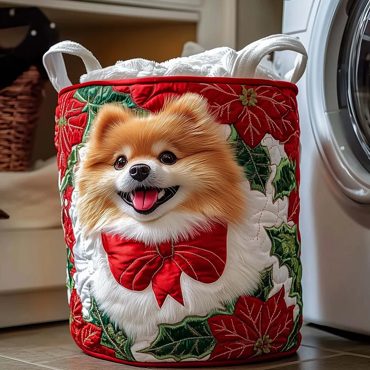 Merry Pom Quilted Laundry Basket GFTOTG1423