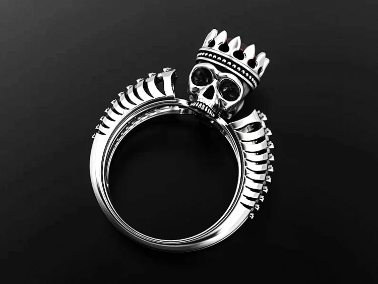 'Coronation Crown' King Skull Ring