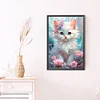 Diamond Painting-DIY Full Round Drill Flower Cat(40*60CM）