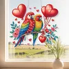 (US Only)2D Flat DIY Valentines Day Bird Diamond Art Pendant Window Hanging Art for Home