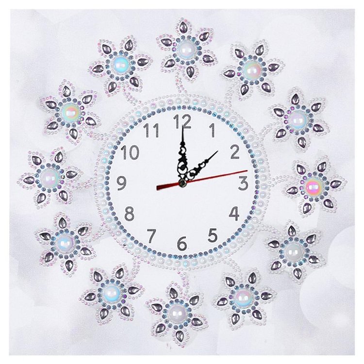 DIY Special Shaped Diamond Painting Flower Embroidery Wall Clock Home Decor