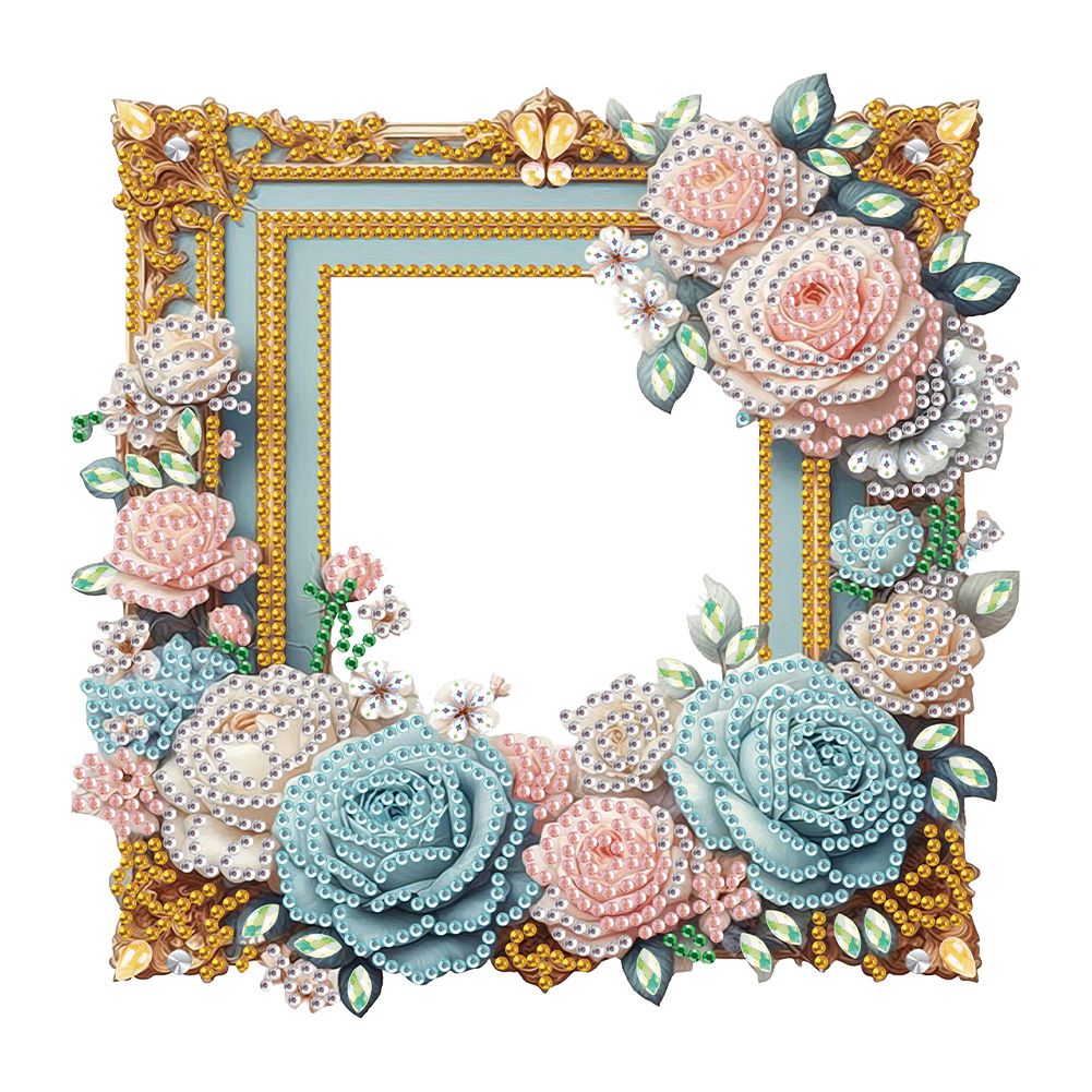Acrylic Special Shape Rose Rhinestone Tabletop Photo Frame Kit