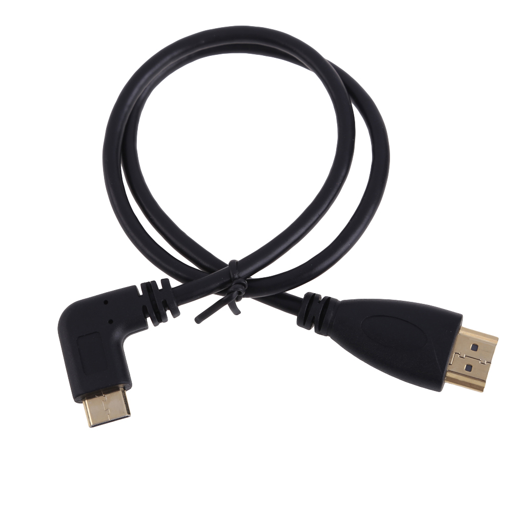 

50cm HDMI-compatible to MINI HDMI-compatible 90 Right Angle cable 1080P for Camcorder Tablet PC, 501 Original