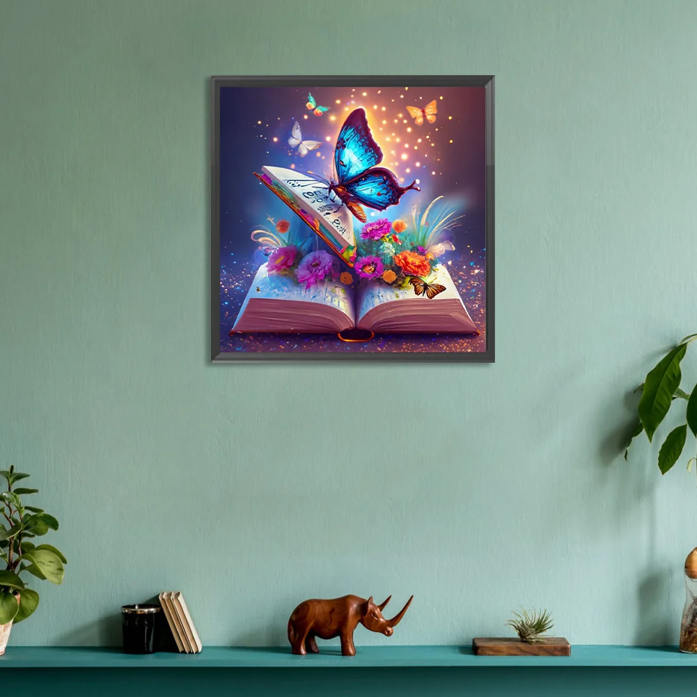 Diamond Painting - Full Round Drill - Colorful Butterfly(Canvas|30*30cm)