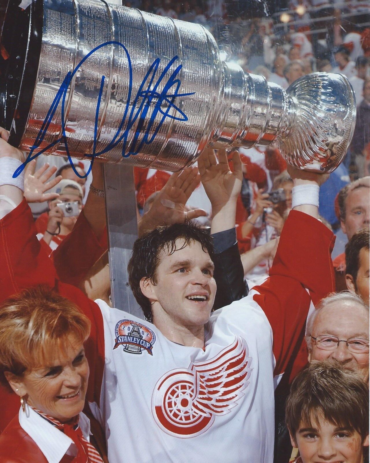 Luc Robitaille Signed 8x10 Photo Poster painting Stanley Cup Detroit Red Wings Autographed COA