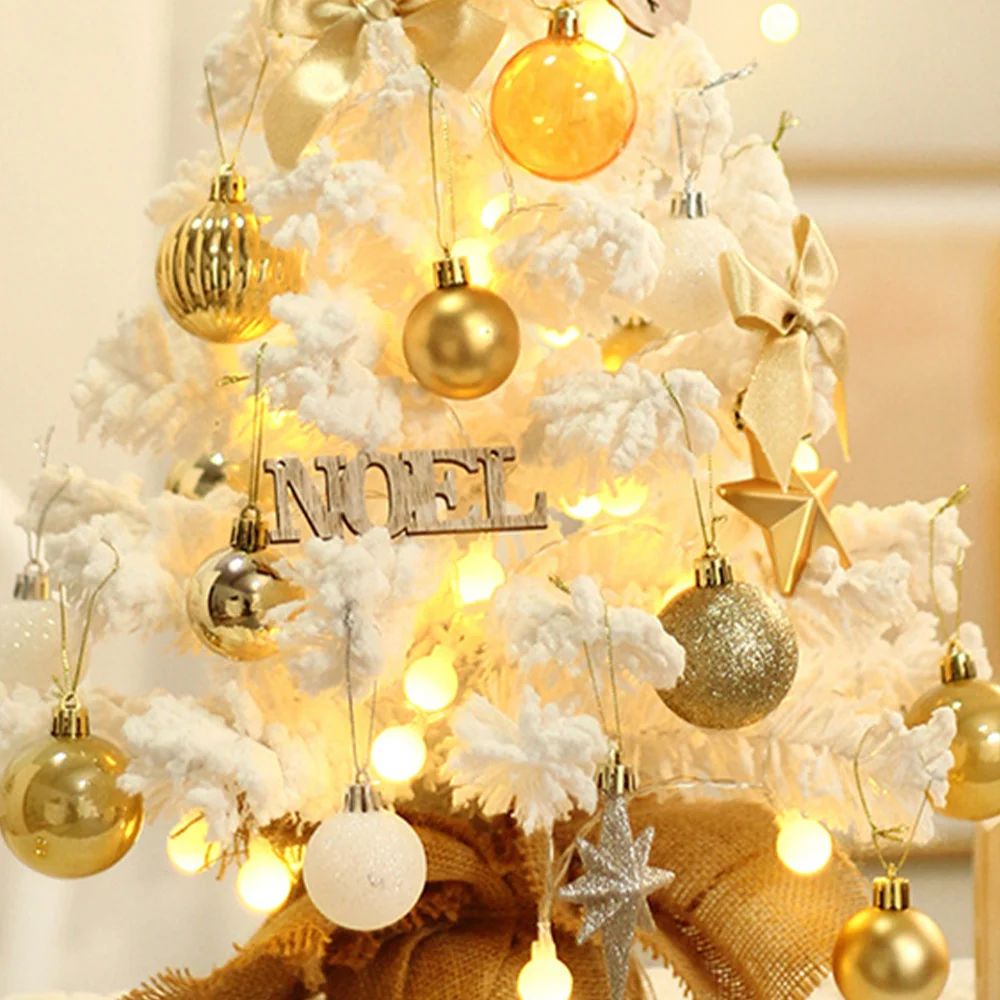 New flocked mini Christmas tree LED desktop decoration ornament