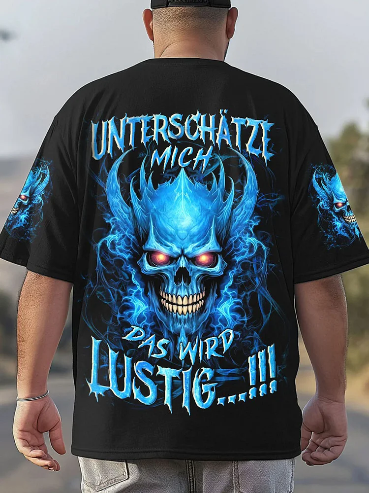 Herren UNTERSCHÄTZE MICH DAS WIRD LUSTIG VOLLSTÄNDIGER DRUCK Bedrucktes T-Shirt