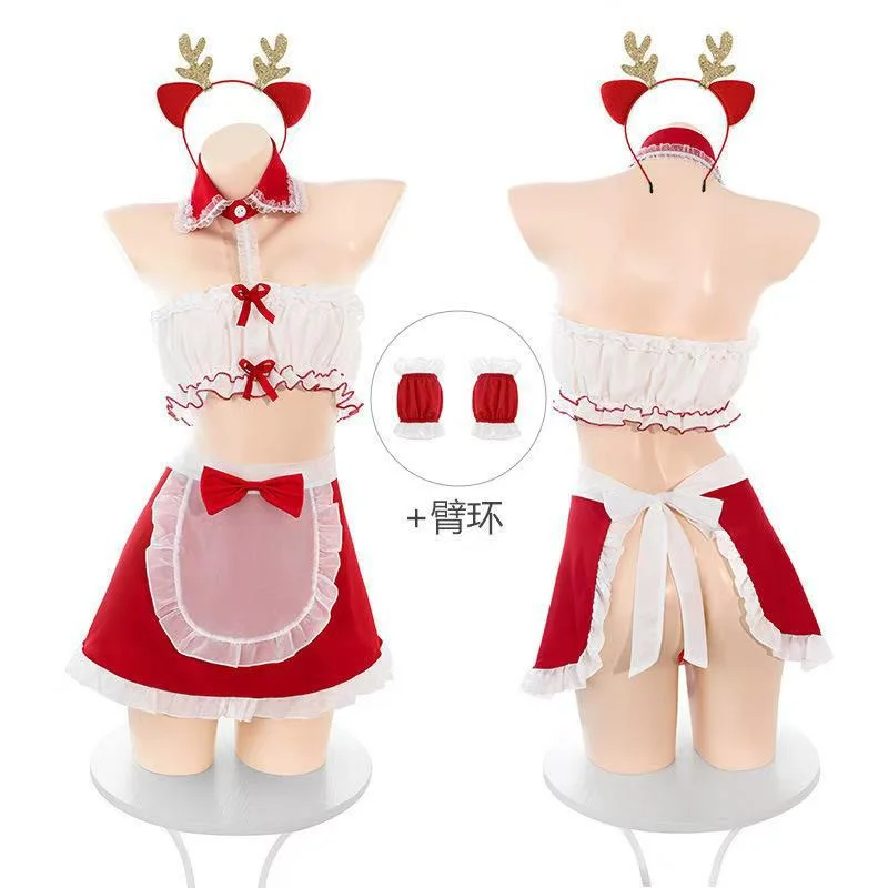 Brownm Night Vows Tithe Sex Lingerie Red Pure Lust Wind Christmas Maid Uniform Sleeping Clothes Qqny Set