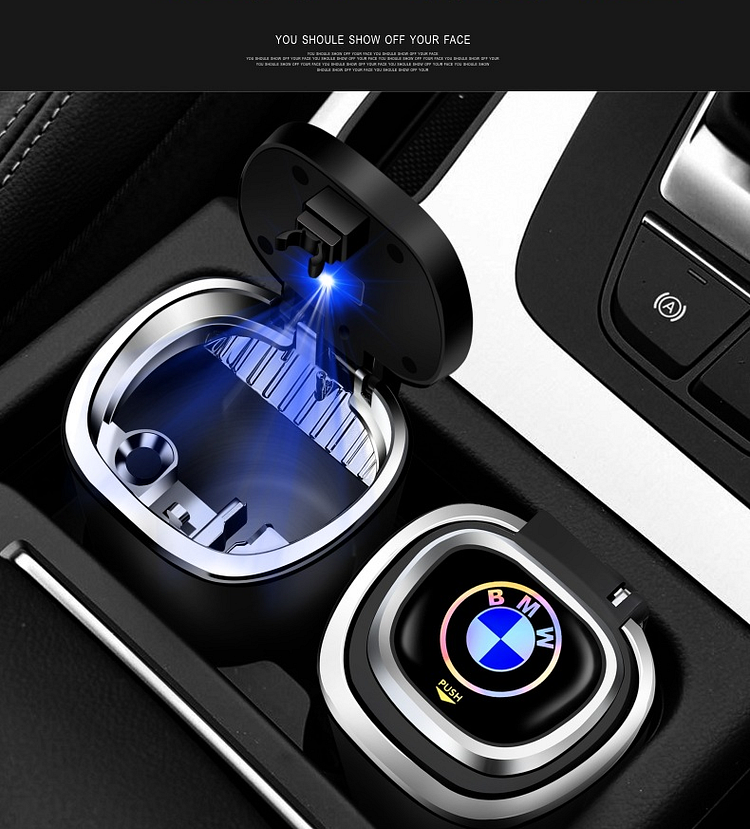 Car LED multi-function air outlet hanging ashtray (car logo)