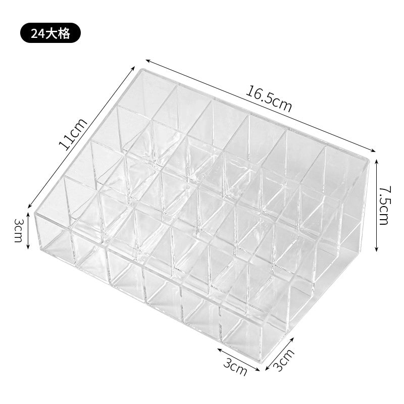Lipstick Storage Box Plastic Desktop Cosmetics Nail Polish Finishing Box Transparent Acrylic Lip Glaze Lipstick Storage Rack