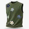 Men's Casual Surf-Style Tank Top With Floral Embroidery by Inlyline