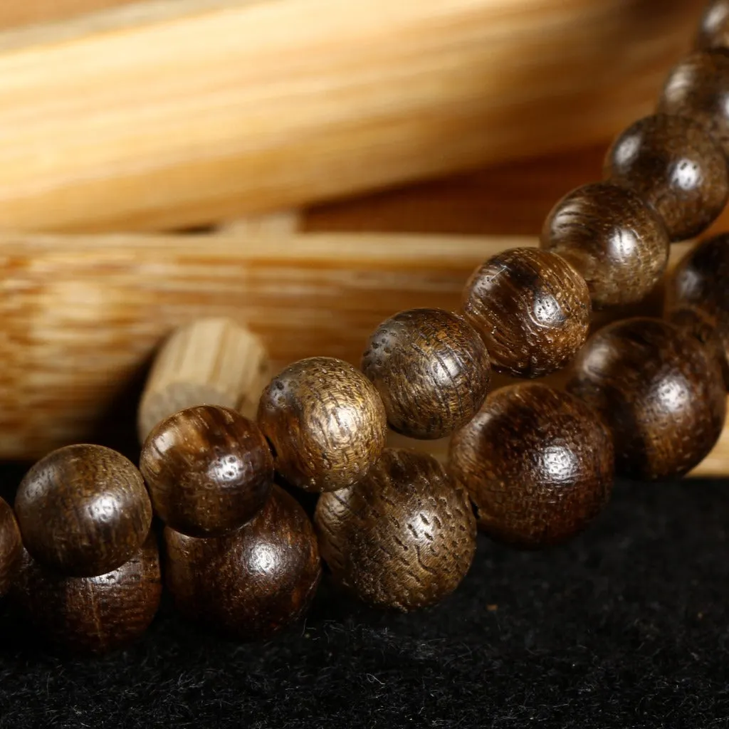 Indonesian Kalimantan Natural Agarwood Mara OK Buddha 108 Beads Bracelets