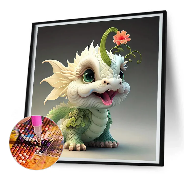 Cute Little Dragon - Full Round - Diamond Painting (30*30cm)