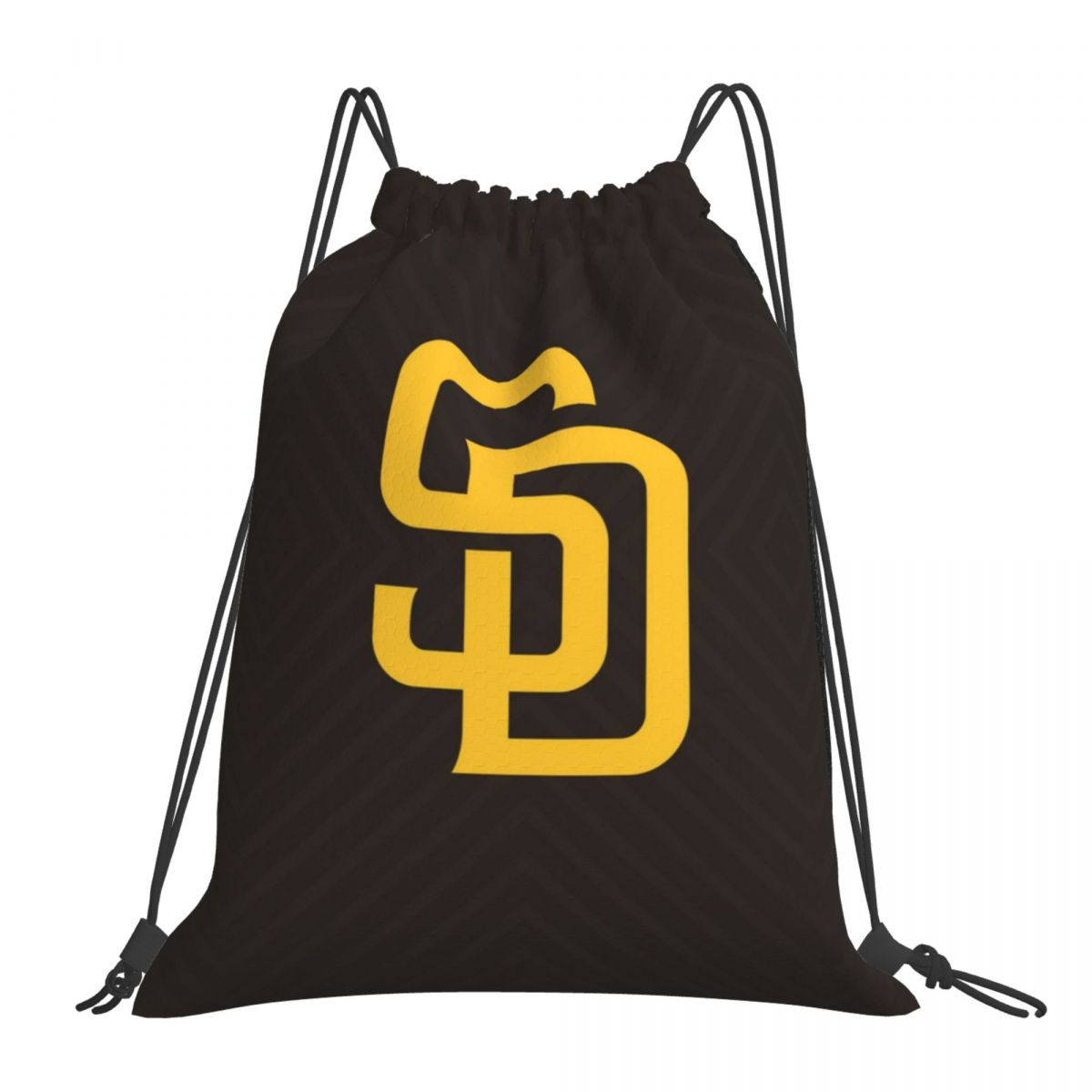 San Diego Padres Yellow Logo Waterproof Adjustable Lightweight Gym Drawstring Bag