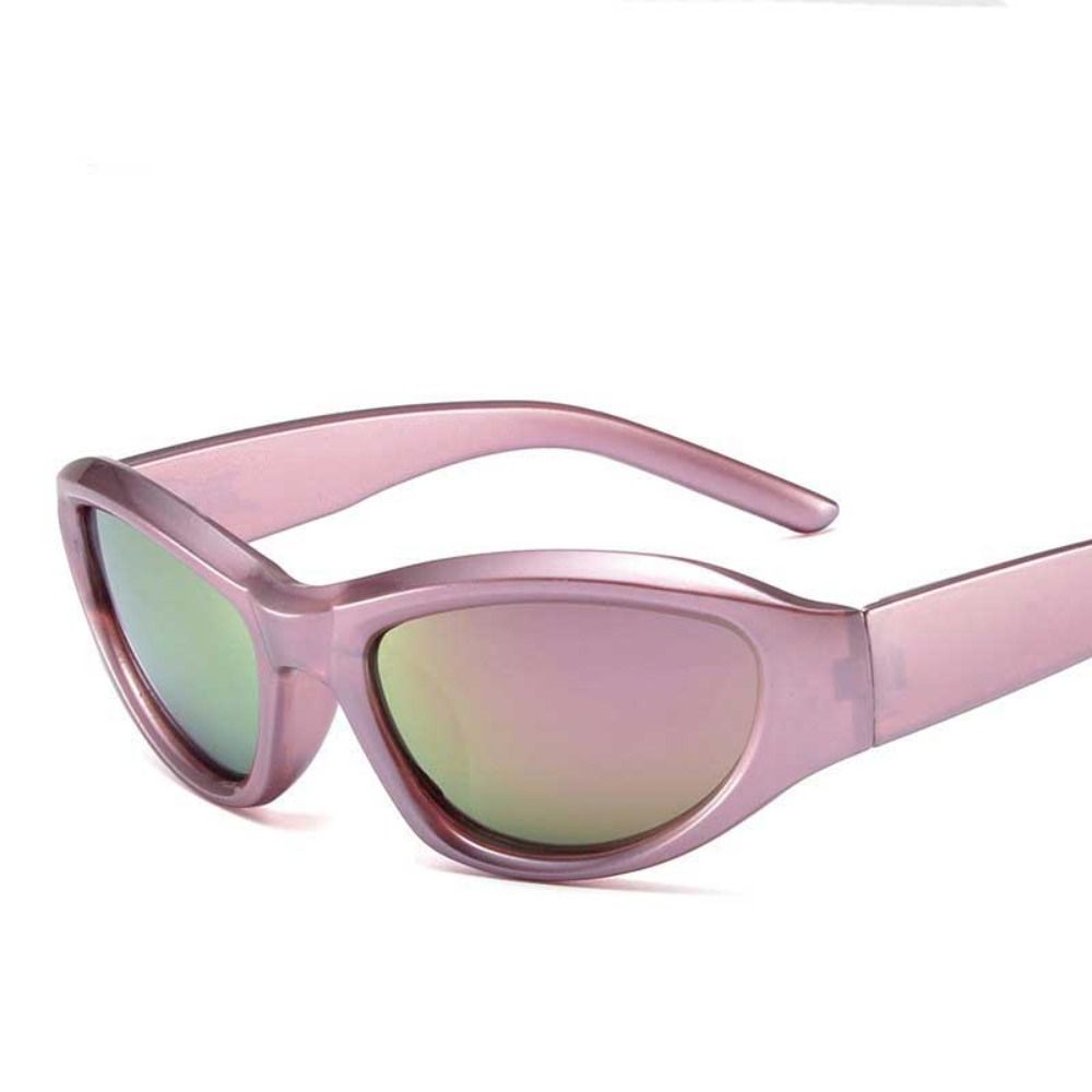 Y2K Sports Punk Sunglasses New Women Men Fashion Oval Sun Glasses Retro Goggle UV400 Colorful Mirror Eyewear