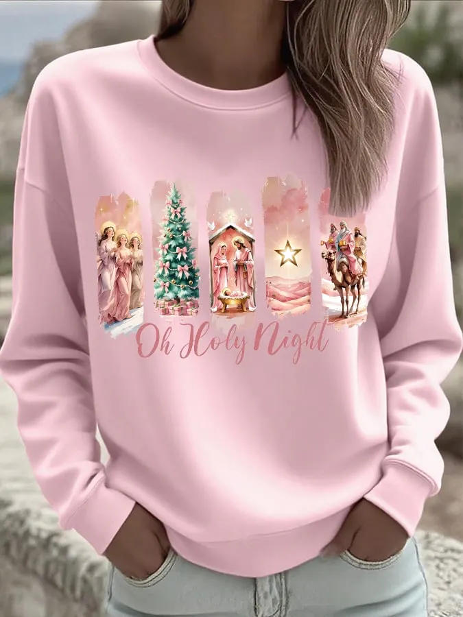 Women's Nativity Faith Print Sweatshirt 