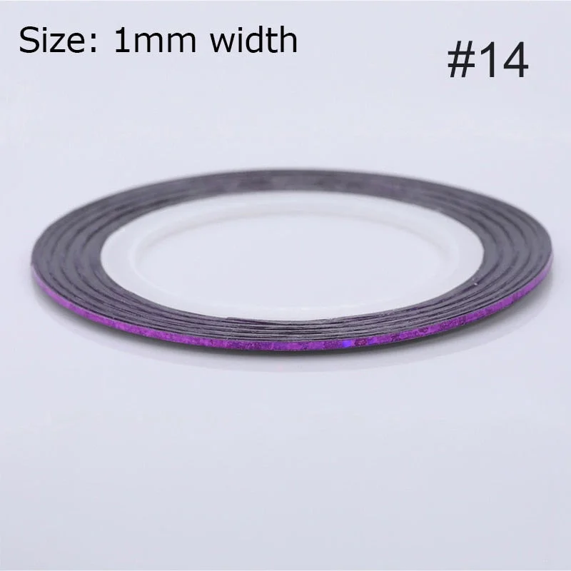 1mm 2mm 6mm Matte Glitter Nail Striping Tape Line Rainbow Multi Color Styling Tool Sticker Decal  DIY Decoration-Nail Inspo