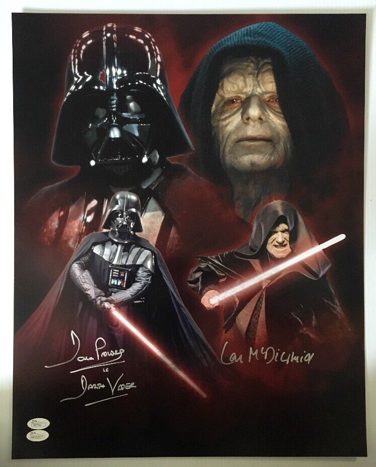 Dave David Prowse Ian Mcdiarmid Signed 16x20 Photo Poster painting Star Wars Dark Side JSA COA 2