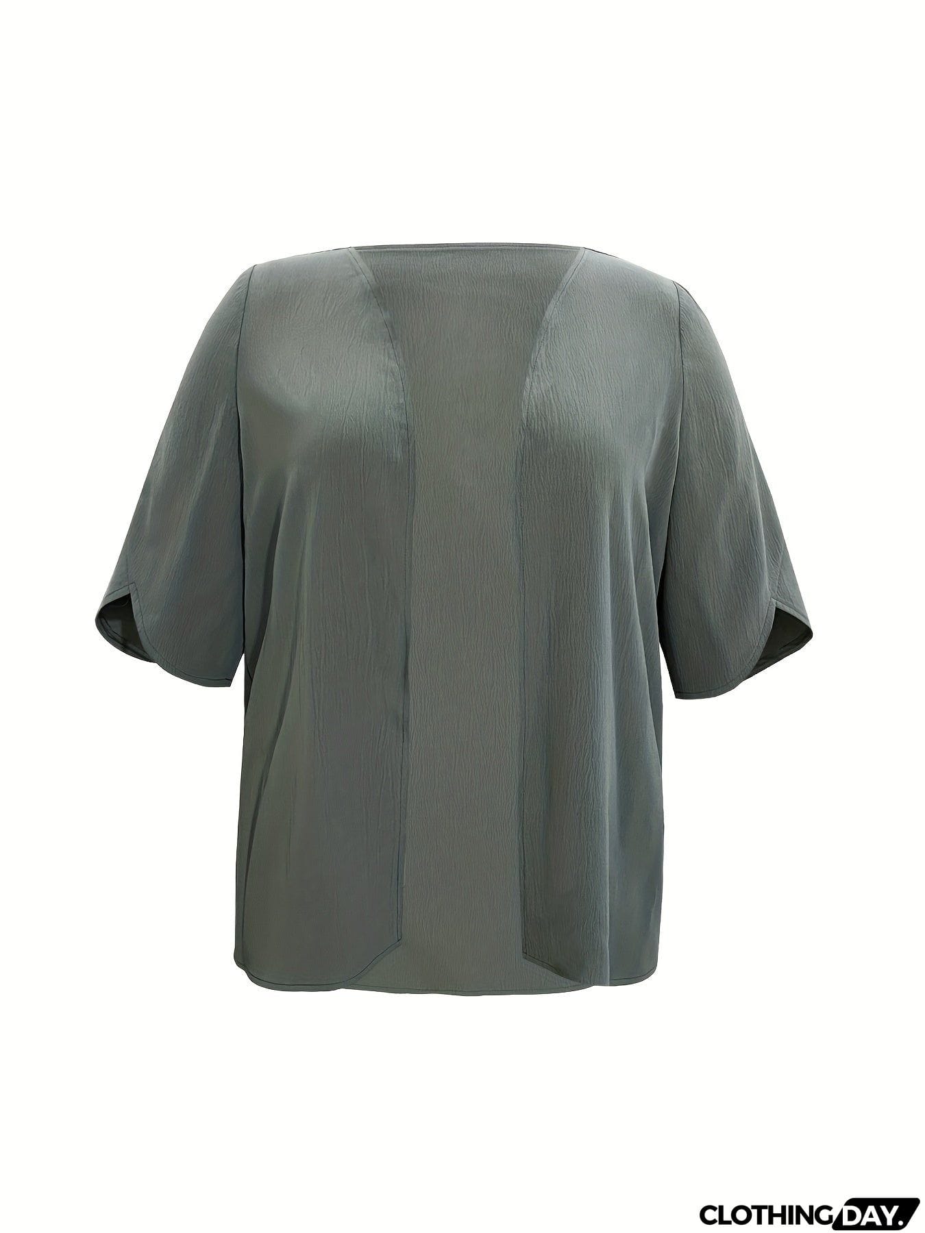 Plus Size Open Front Half Sleeve Cardigan