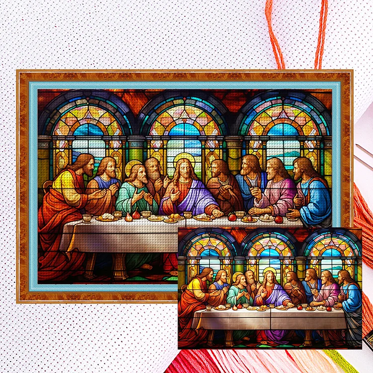 【Huacan Brand】Glass Art - Jesus 11CT Counted Cross Stitch 60*40CM