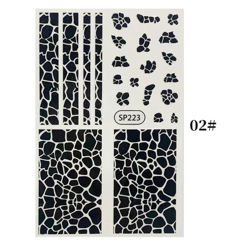 1PC Zebra Serpentine 3D Nail Stickers Fluorescence Green Leopard Prints Sliders Animal Skins Nail Art Decoration For Manicures
