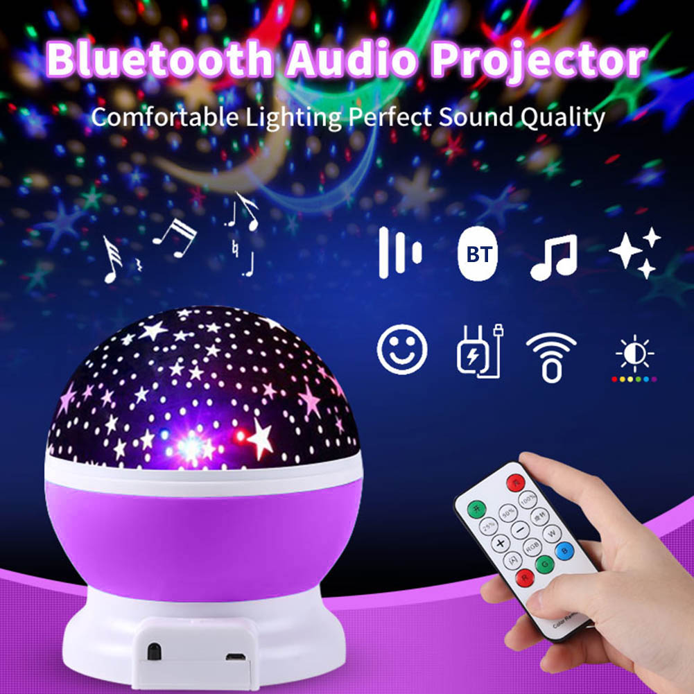 

USB Charging Audio Starry Sky-Bluetooth Laser Projector Night Light, Pink, 501 Original