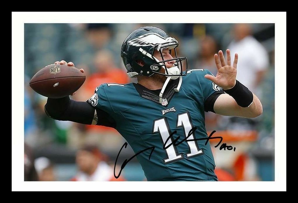 Carson Wentz - Philadelphia Eagles Autograph Signed & Framed Photo Poster painting 2