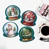 6Pcs Weihnachten Schneekugel - 5d DIY Handwerk Gru&szlig;karte