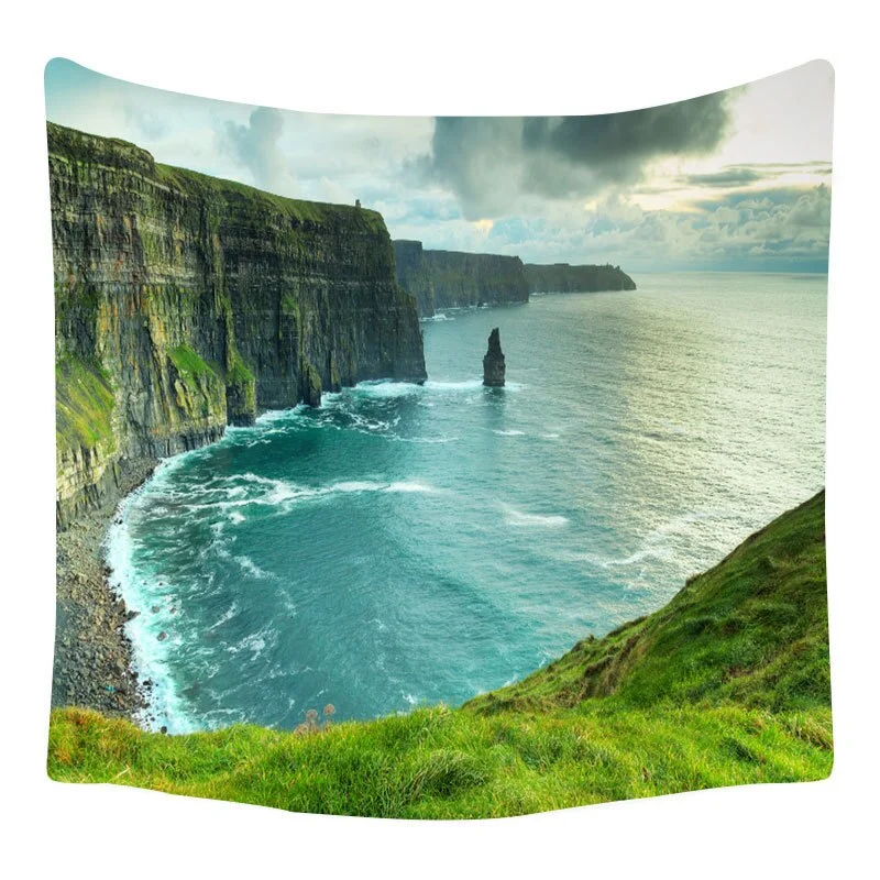 Waterfall Theme Forest Landscape Bath Curtains Cloud Waterproof Fabric Shower Curtain Nature Scenery Bathroom Screen