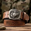 Premium Leather 250th Anniversary USMC Belt With Eagle Globe And Anchor Buckle by Inlyline