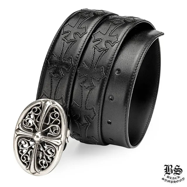 Chrome Hearts】クロムハーツ クロスエンボス レザーベルト