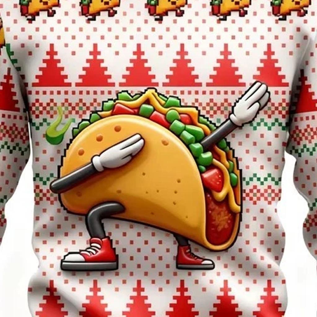Festive Taco Dance Ugly Christmas Sweater