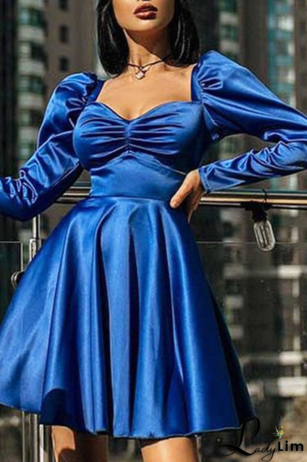 Burgundy Sexy Solid Split Joint Square Collar Cake Skirt Dresses