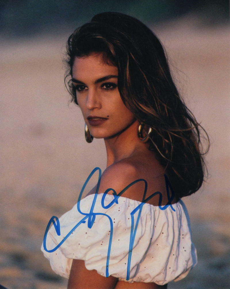 CINDY CRAWFORD SIGNED AUTOGRAPH 8x10 Photo Poster painting - SUPER SEXY, HOT, YOUNG, ICON, MODEL