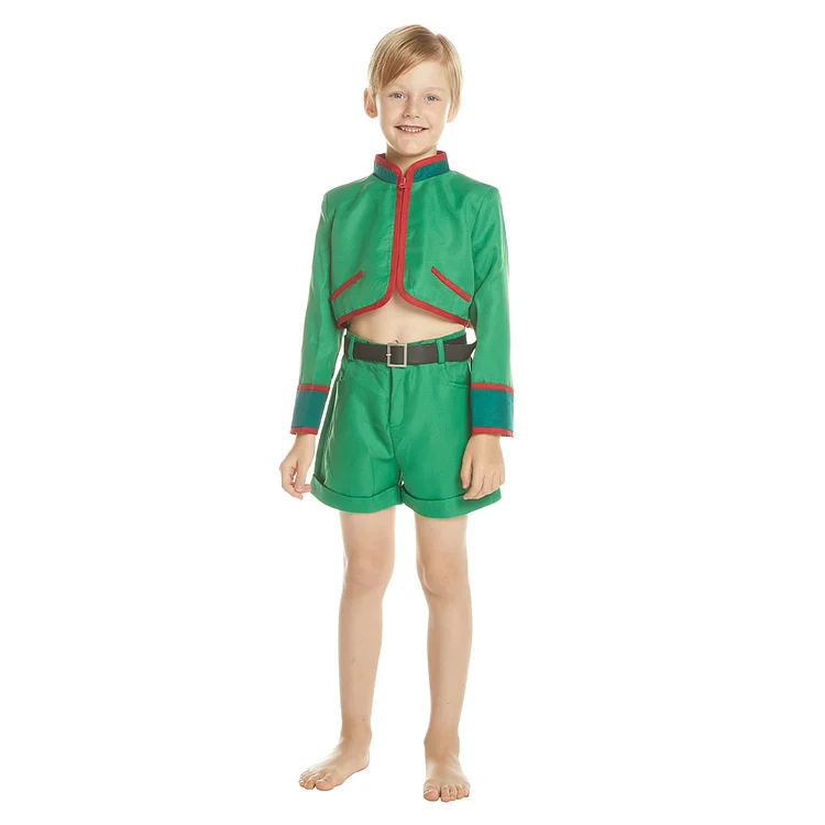 Hunter x Hunter Kids Children Top Pants Outfit Gon Freecss Halloween Carnival Suit Cosplay Costume