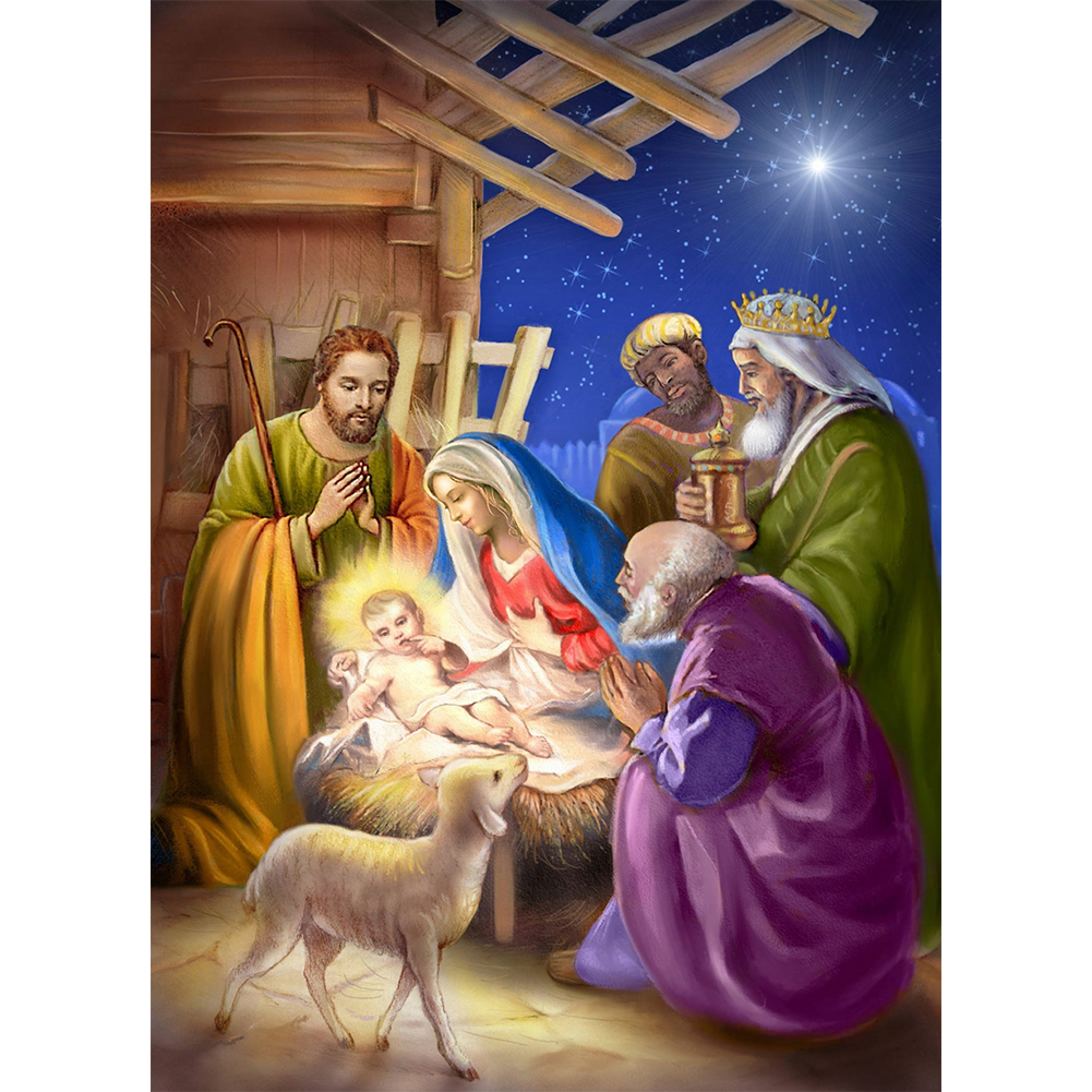 

Canvas Birth Of Jesus - 11CT Stamped Cross Stitch - 38*50CM, 501 Original