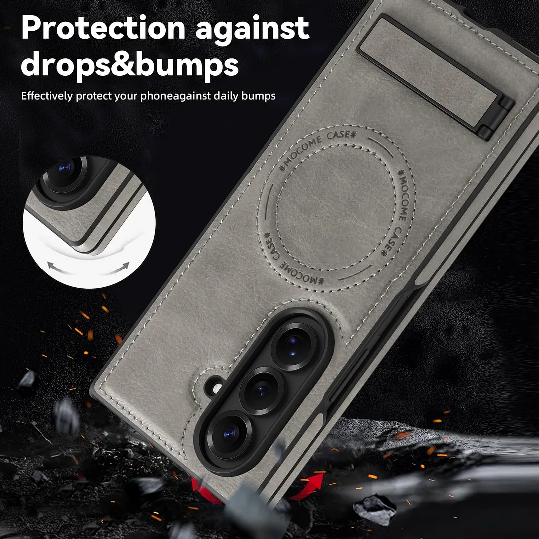 Samsung Galaxy Z Fold 6 Leather Case Magnetic Protective Case Holder Phone Case