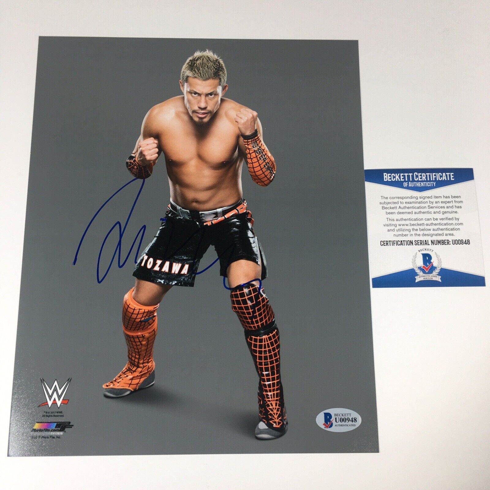 Akira Tozawa Autographed 8X10 Photo Poster painting Signed Official Photo Poster painting File BECKETT WWE