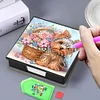 PU Dog Flower Diamond Painting Notecard Box with 160 Sheets of Paper