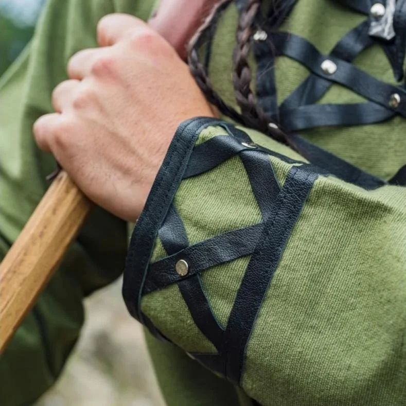 Men's Viking Leather Studded Robe Top-inspireuse