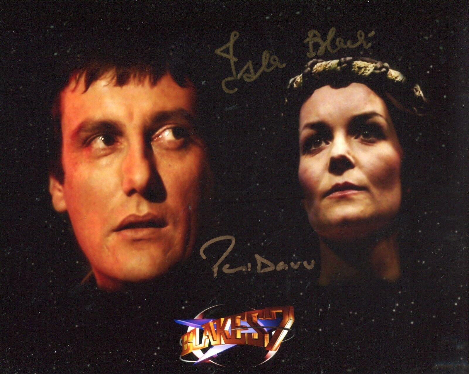 Isla Blair and Paul Darrow signed Sci Fi series Blakes 7 Photo Poster painting UACC DEALER