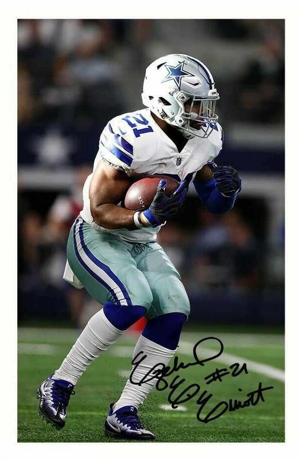 EZEKIEL ELLIOTT - DALLAS COWBOYS AUTOGRAPH SIGNED Photo Poster painting POSTER