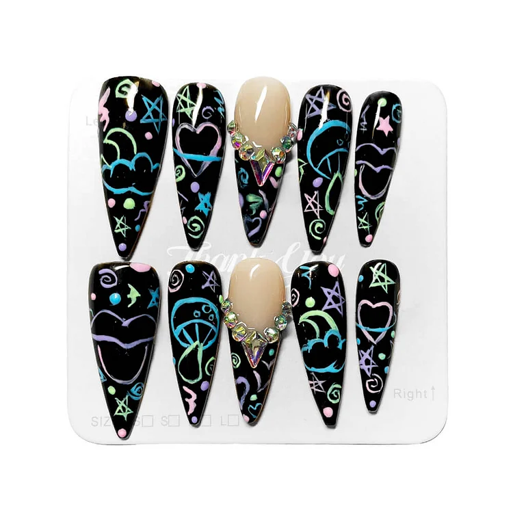 Starry Sweetheart Press On Nails