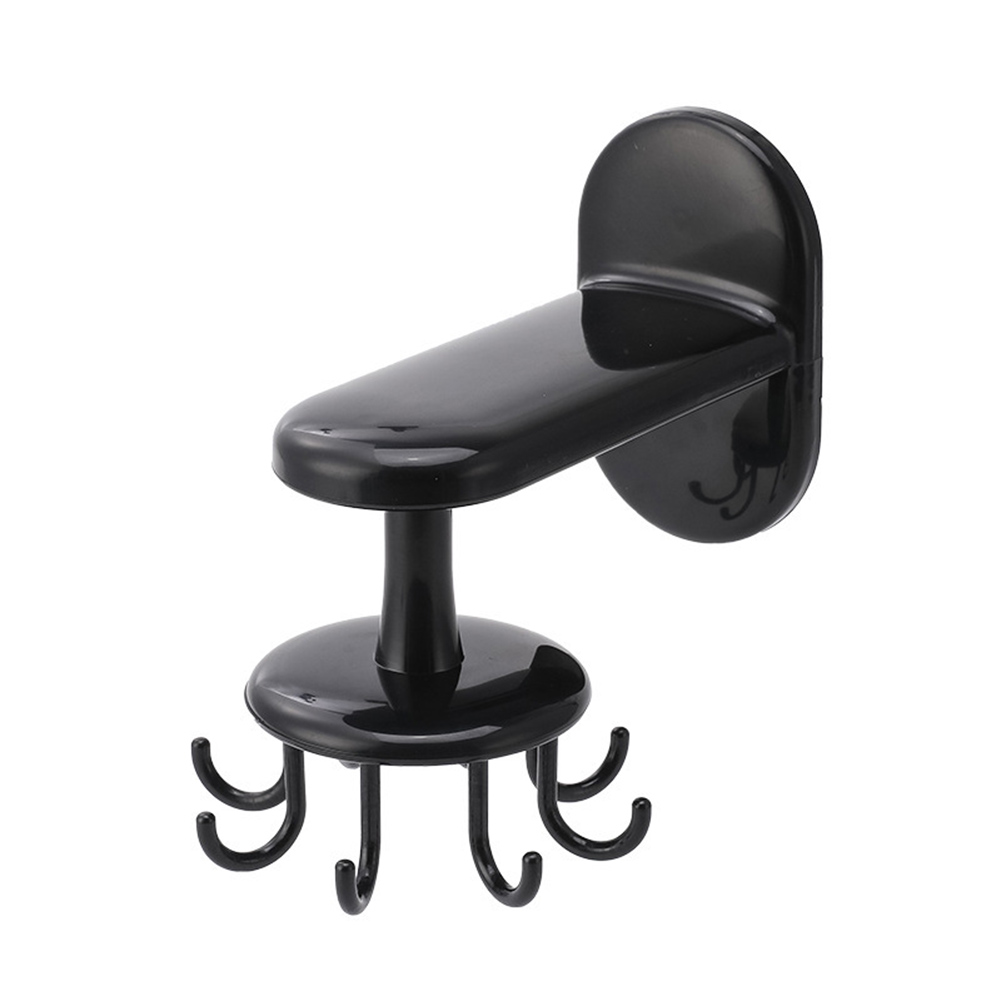 

360 Degree 6 Hooks Kitchen Rotating Nail-Free Holder Hanging Storage Rack, 501 Original