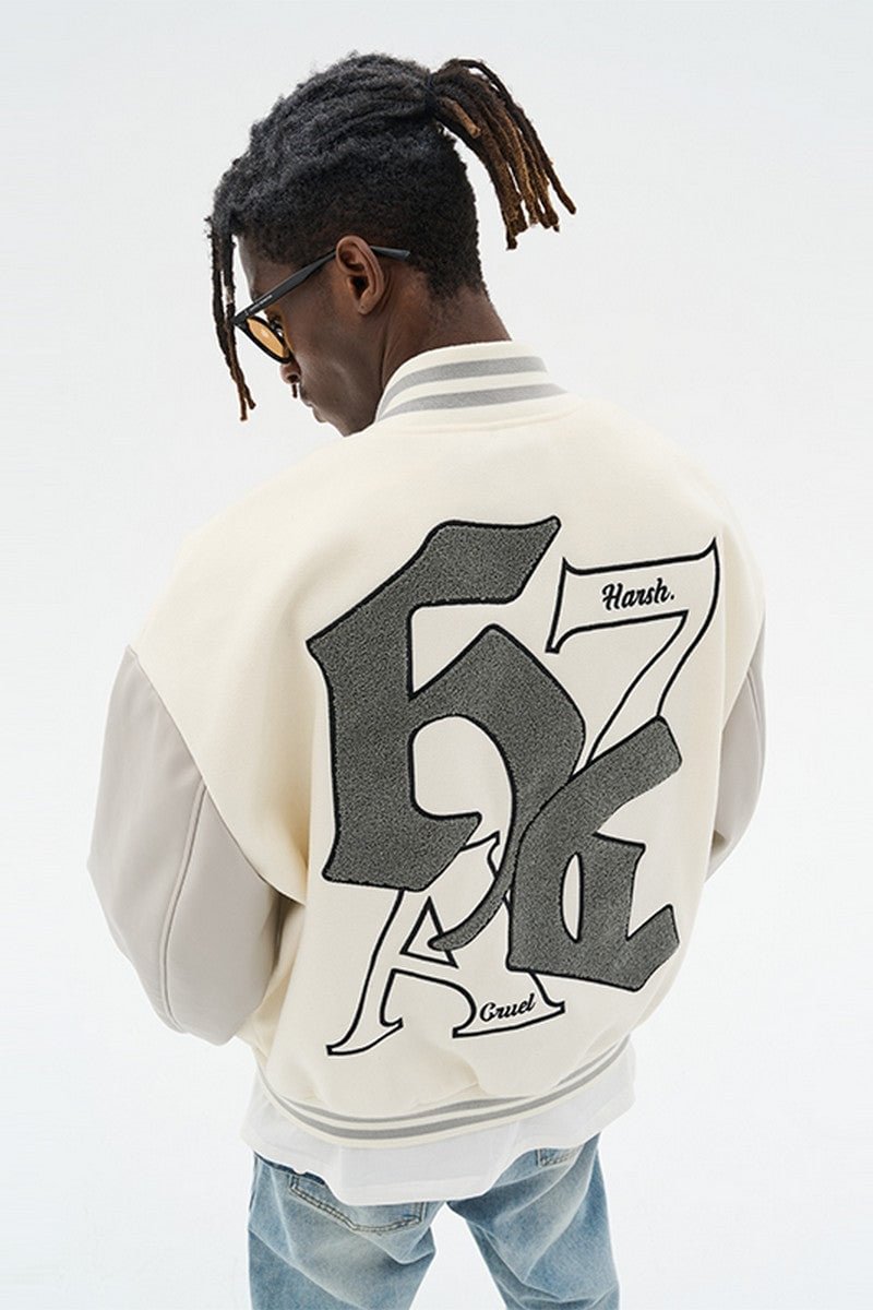 H/C Gothic Logo Embroidered Varsity jacket