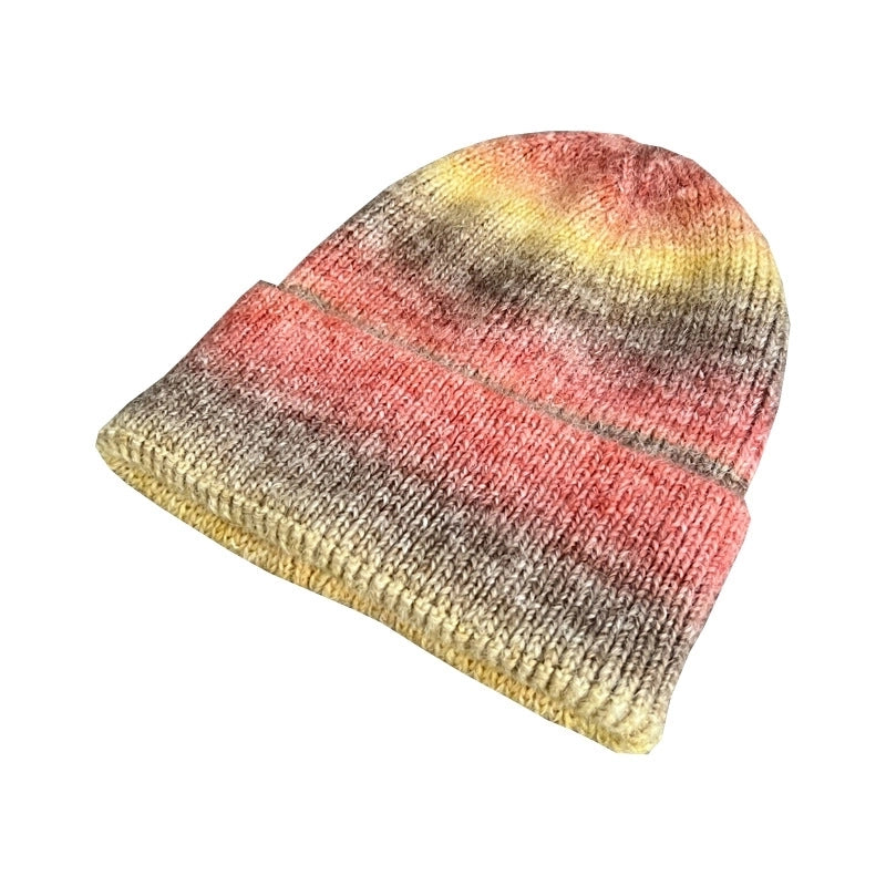 Women’s Vintage Style Stripe Eaveless Wool Cap