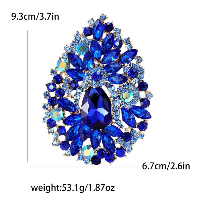 Retro Pin Water Droplets Alloy Inlay Artificial Rhinestones Women’s Brooches