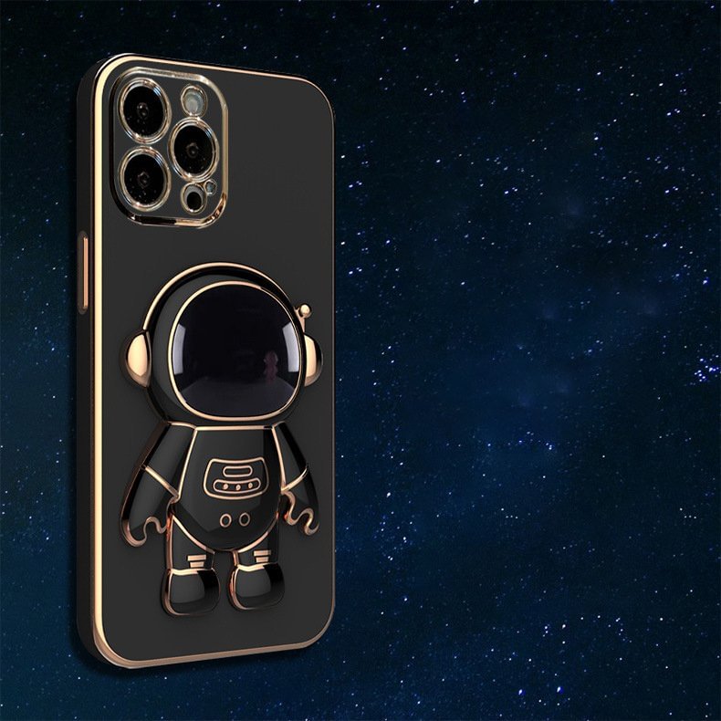 6D Plating Astronaut Hidden Stand Case Cover for iPhone