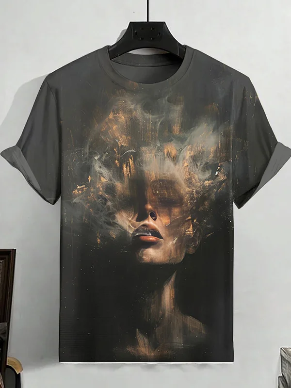 Men's Surreal Goes Woman Portrait Art Print T-Shirt