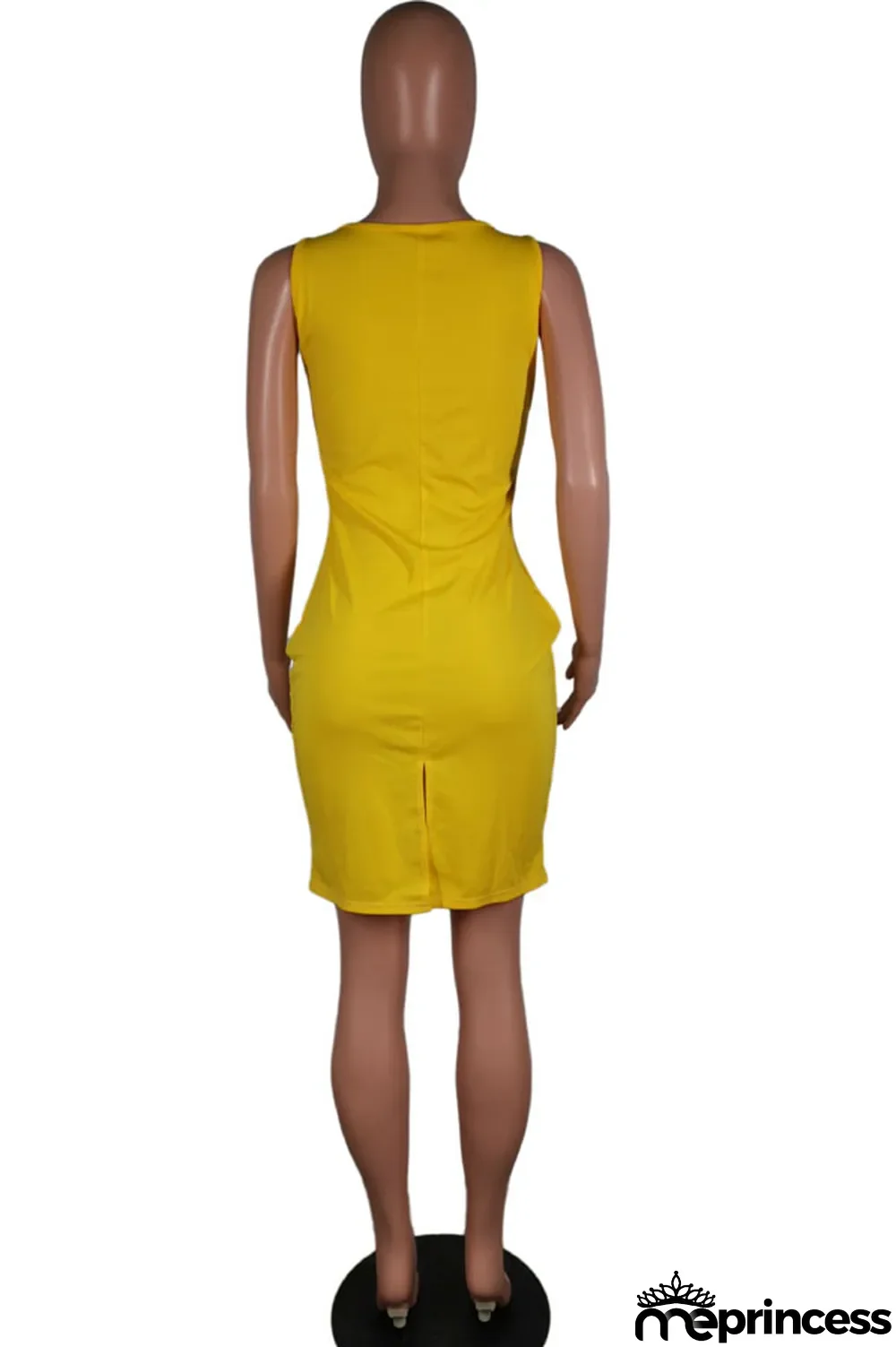 Pink Polyester Sexy White Green Pink Yellow Spaghetti Strap Sleeveless Slip Sheath Knee-Length Print Dresses